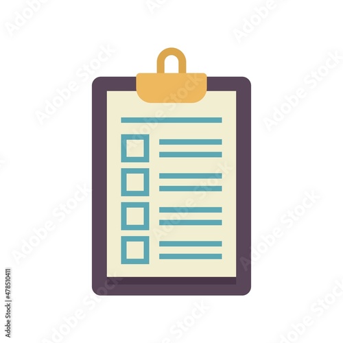 Personal trainer clipboard icon flat isolated vector