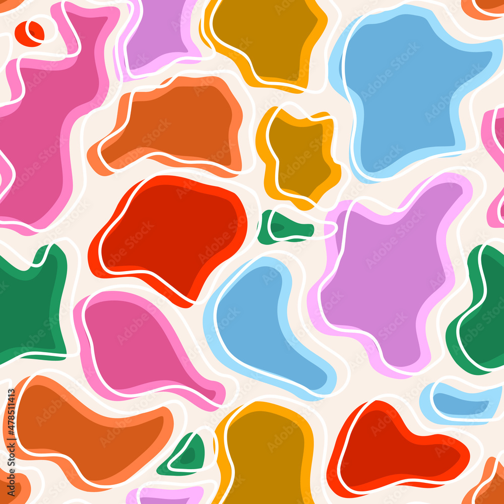 Trendy seamless pattern with abstract shapes Trendy seamless pattern with abstract shapes