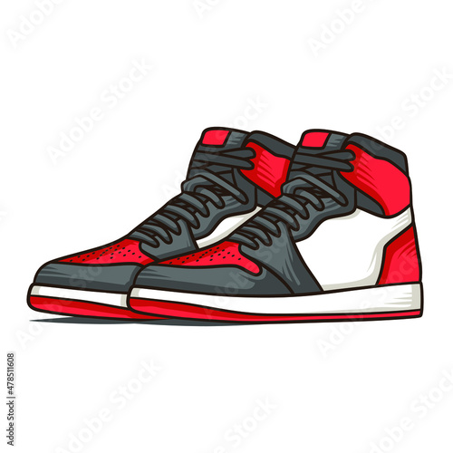 Sports basketball shoes design vector illustration