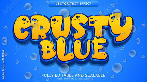 crusty blue text effect editable eps file