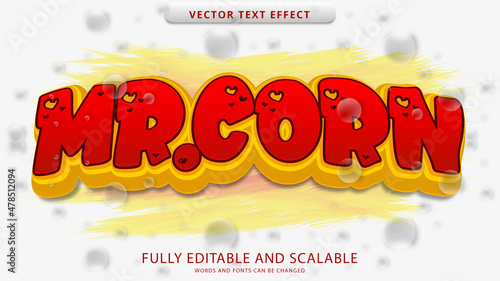 corn text effect editable eps file