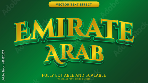 arab emirates text effect editable eps file
