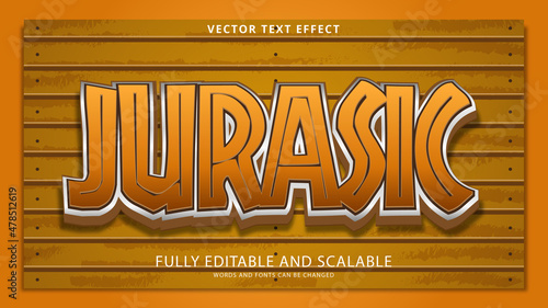 jurassic text effect editable eps file photo