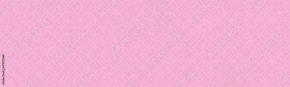 桜色の七宝模様の和紙、和柄バナー背景素材	