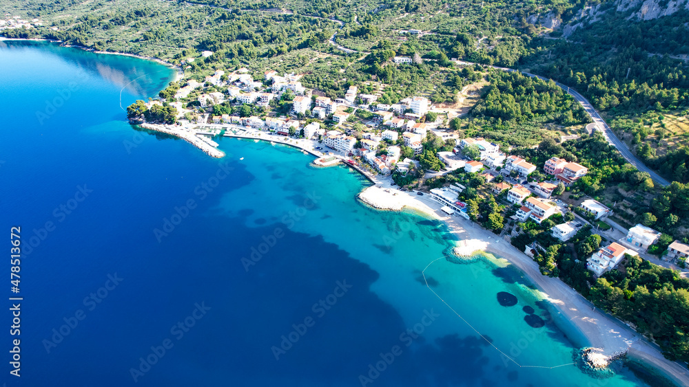 Aerial view of Makarska riviera, Dalmatia region of Croatia
