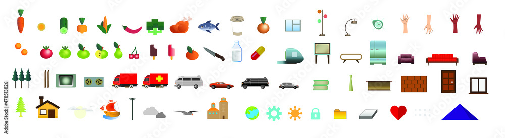 web icons set, messenger pictograms, vector design elements