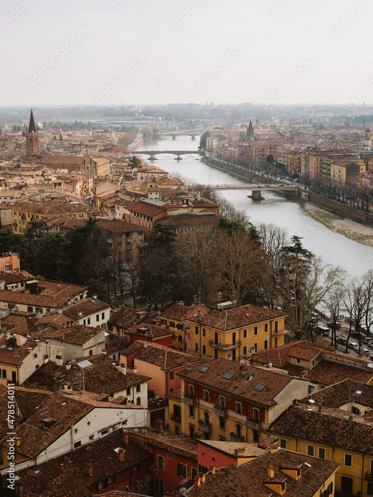 landscape of Verona city in Italy