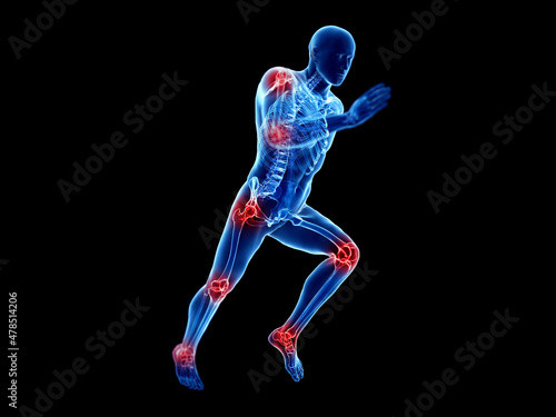 3d rendered illustration of a joggers skeleton © Sebastian Kaulitzki