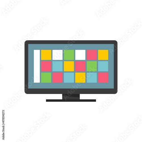 Online pc software icon flat isolated vector