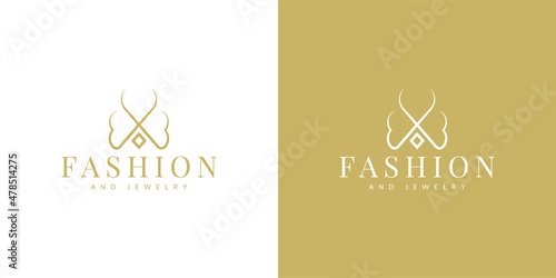 bow tie and necklace logo design for fashion and jewelry business
