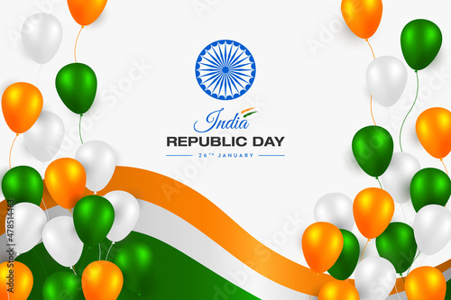 Indian flag concept Republic Day trio colors balloons 