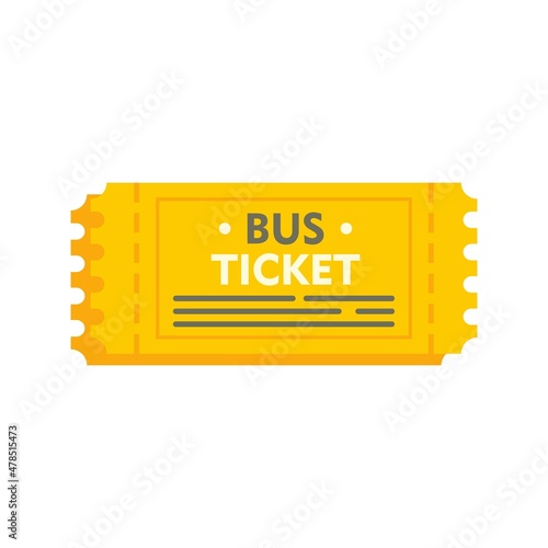 Coupon bus ticket icon flat isolated vector