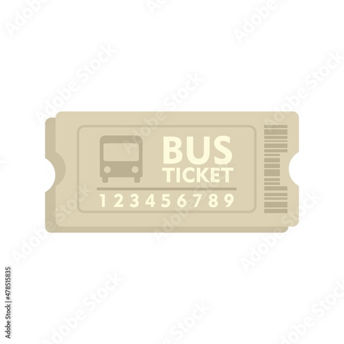 Carton bus ticket icon flat isolated vector