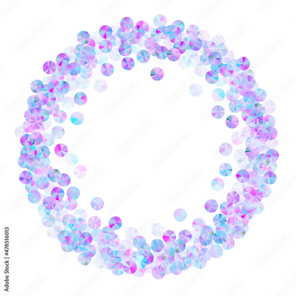 Purple foil confetti scatter vector illustration. Elegant glossy spangle elements party decoration flatlay. Holiday confetti placer shiny background. Purple foil confetti scatter vector illustration. Elegant glossy spangle elements party decoration flatlay. Holiday confetti placer shiny background.