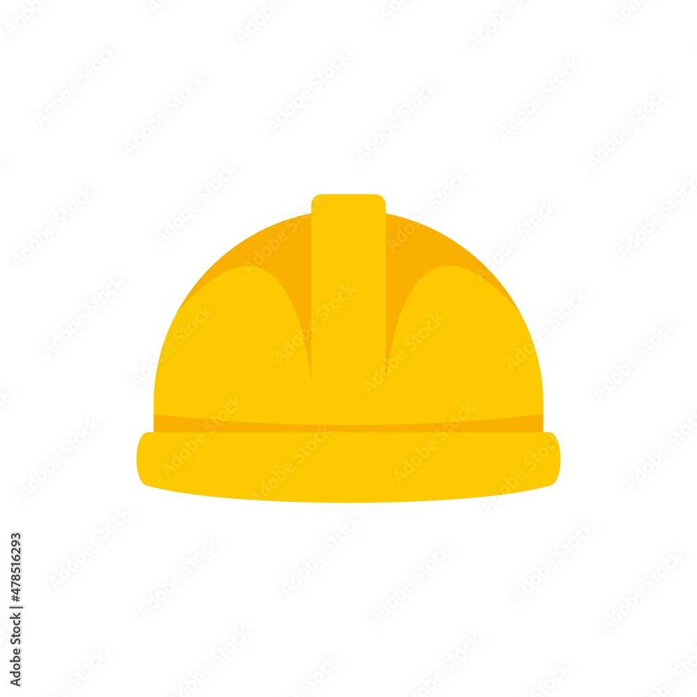 Fototapeta premium Protection helmet icon flat isolated vector