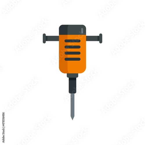Hammer drill icon flat isolated vector