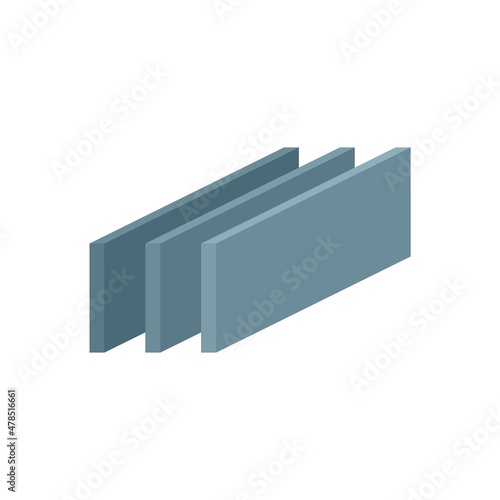 Metallurgy bars icon flat isolated vector