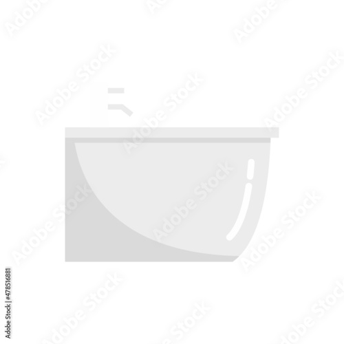 Ceramic bidet icon flat isolated vector