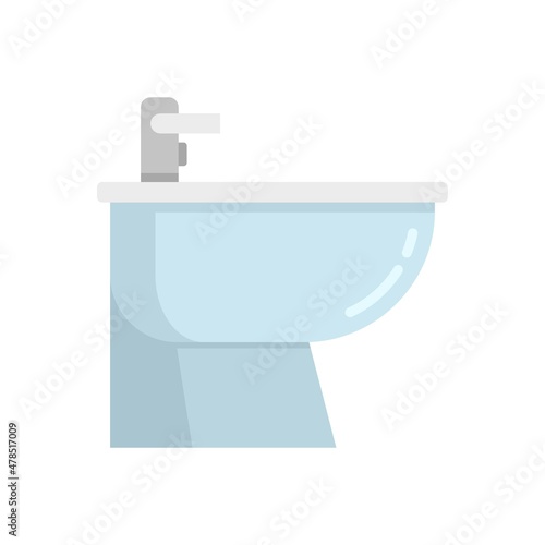 Bath bidet icon flat isolated vector
