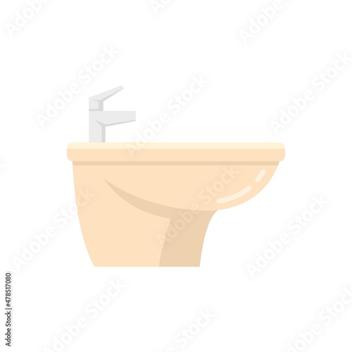 Toilet bidet icon flat isolated vector