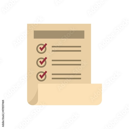 Attestation icon flat isolated vector