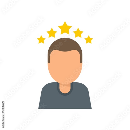 Attestation rating icon flat isolated vector
