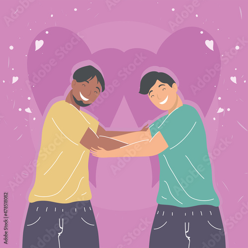 interracial young men friends
