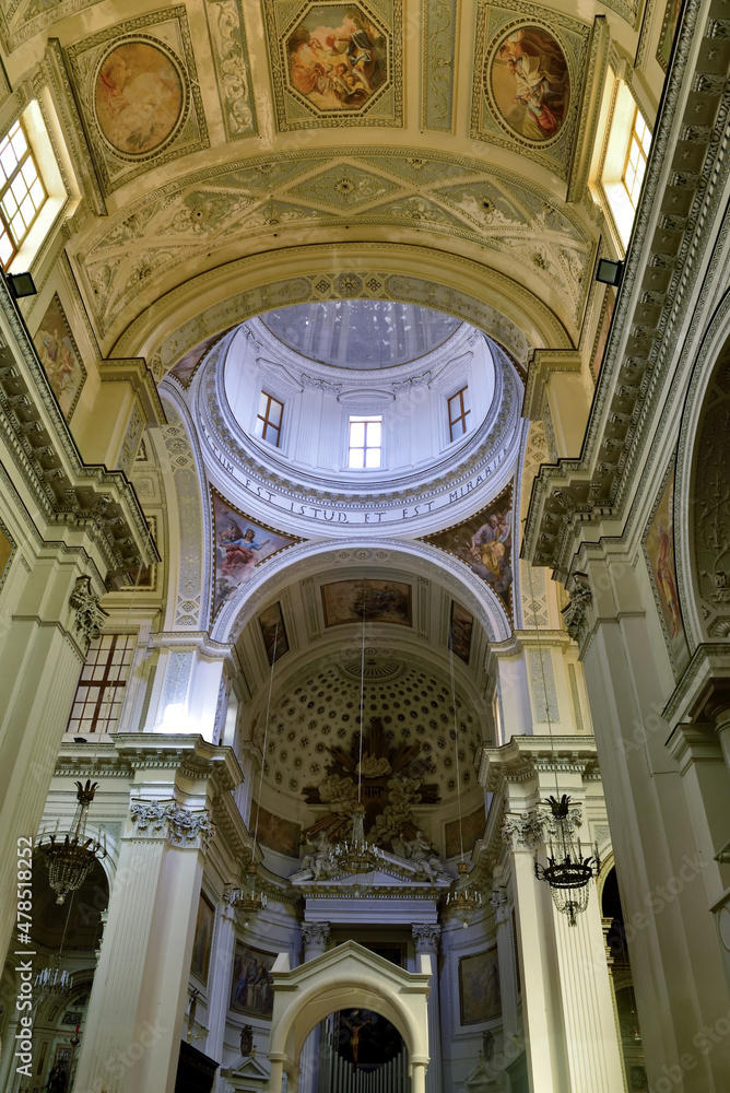 interior of the San Lorenzo cathedral in Baroque style Trapani Italy