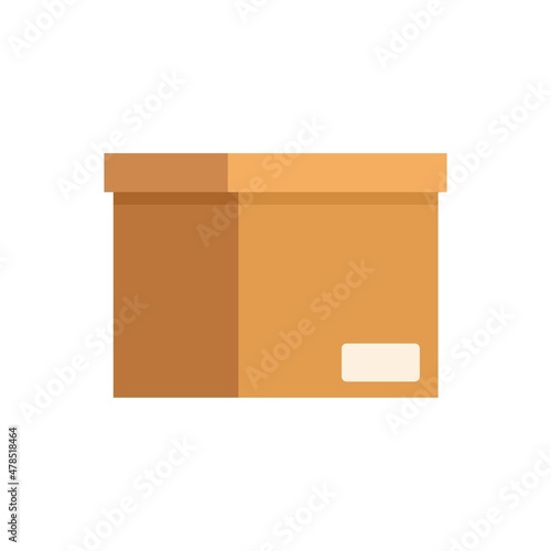 Documents carton box icon flat isolated vector
