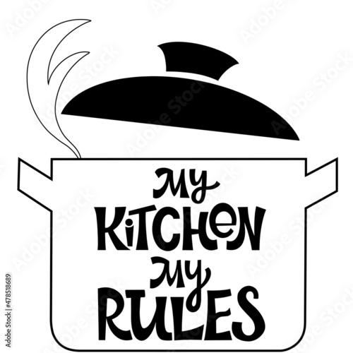 Obraz na plátně My Kitchen My Rules text