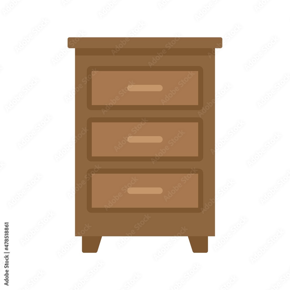 Wood documents drawer icon flat isolated vector Wood documents drawer icon flat isolated vector