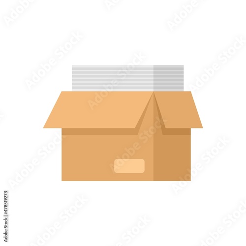 Full documents box icon flat isolated vector