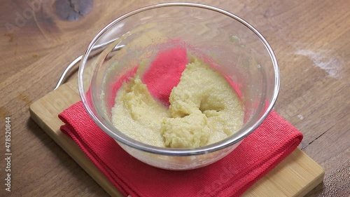 whisking cake and cookie flour