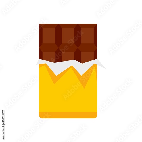 Chocolate bar icon flat isolated vector