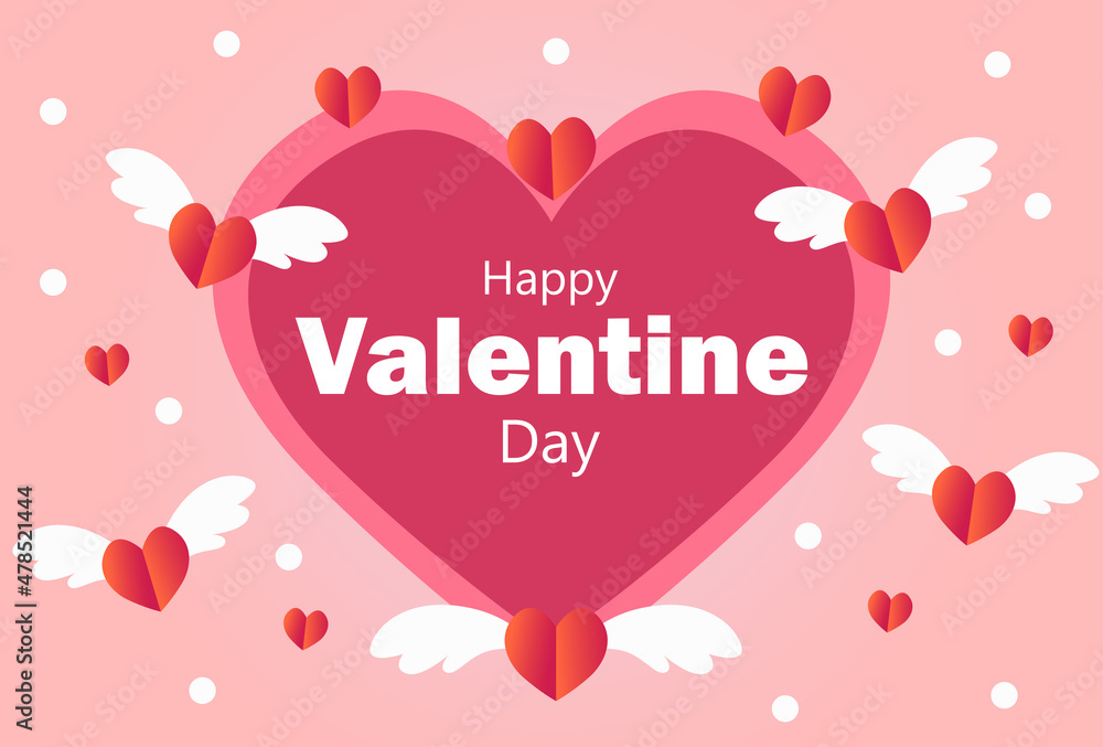 happy valentines day background design in pink color. designs for cover and banner templates.