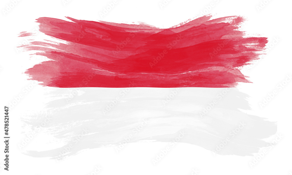 Indonesia flag brush stroke, national flag Stock Illustration | Adobe Stock