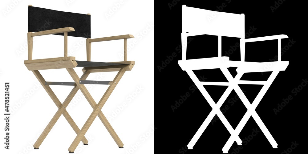 3D rendering illustration of a director chair 3D rendering illustration of a director chair