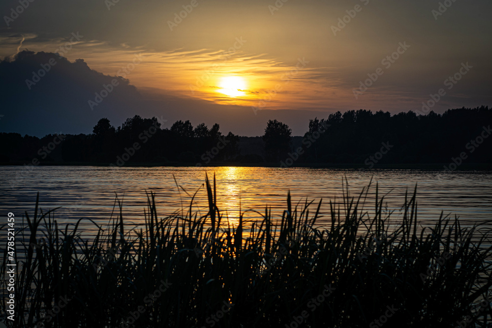 sunset over the river