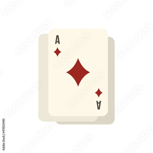 Play cards icon flat isolated vector