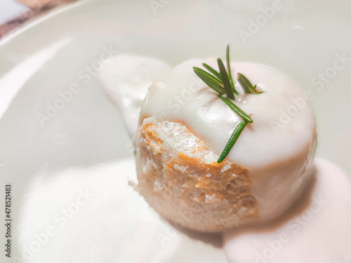 pumpkin flan with gorgonzola Italian food