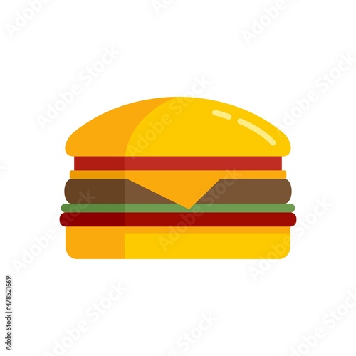 Eco burger icon flat isolated vector