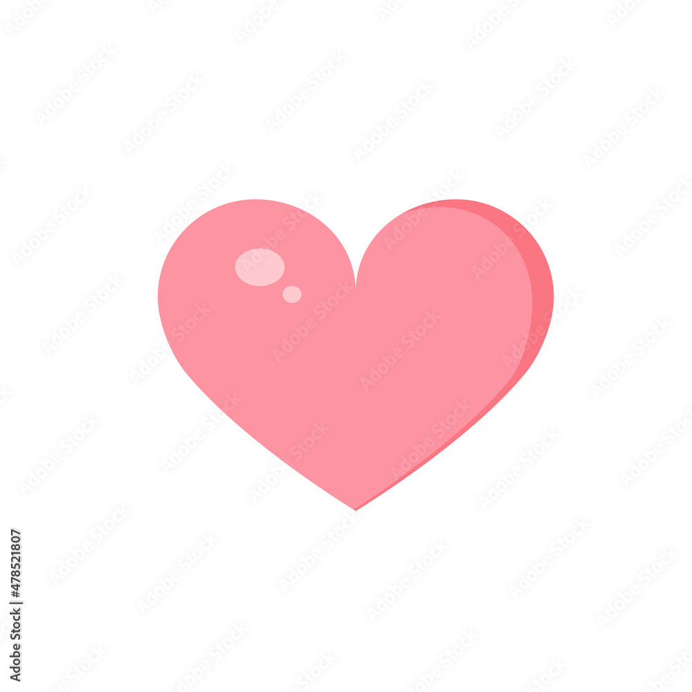 Pink heart design icon. Vector illustration for a logo. Valentine's Day.