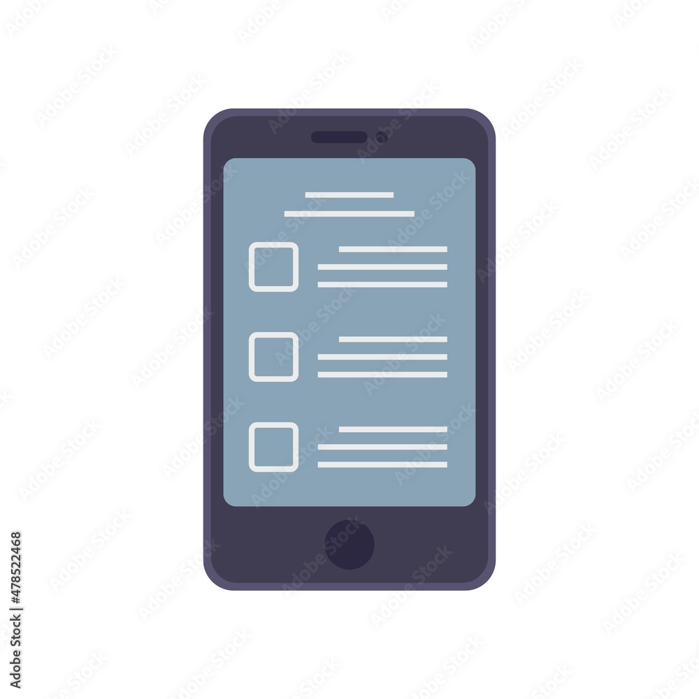 To-do list smartphone icon flat isolated vector To-do list smartphone icon flat isolated vector