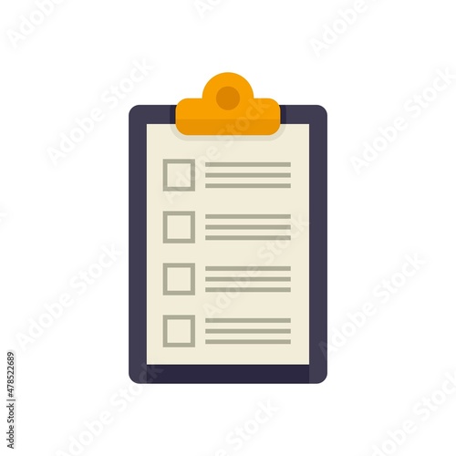 To-do list agenda icon flat isolated vector