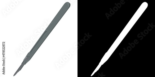 Fotografie, Obraz 3D rendering illustration of a disposable scalpel