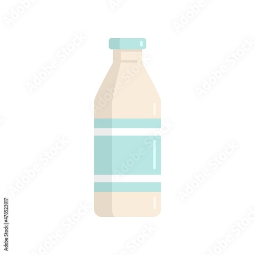 Milk bottle icon flat isolated vector