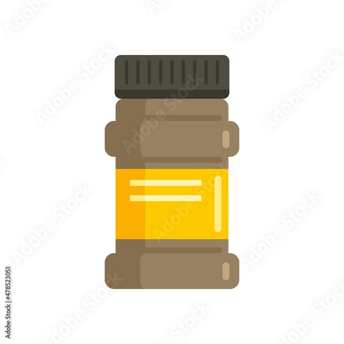 Cocoa jar icon flat isolated vector