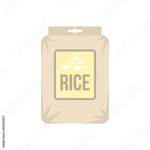 Rice pack icon flat isolated vector