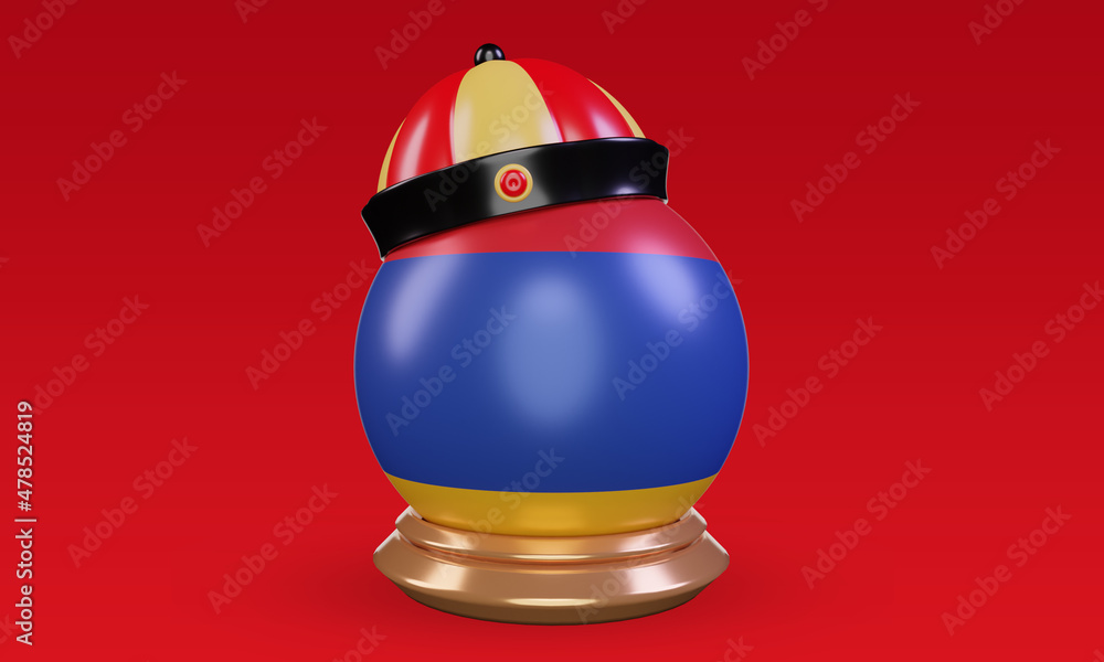 3d chinese newyear Armenia flag rendering front view
