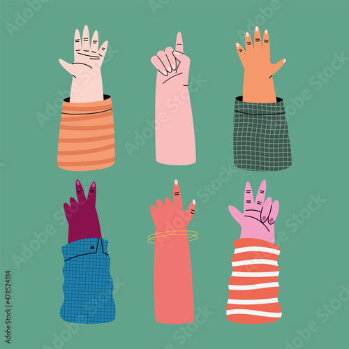 hands up six icons
